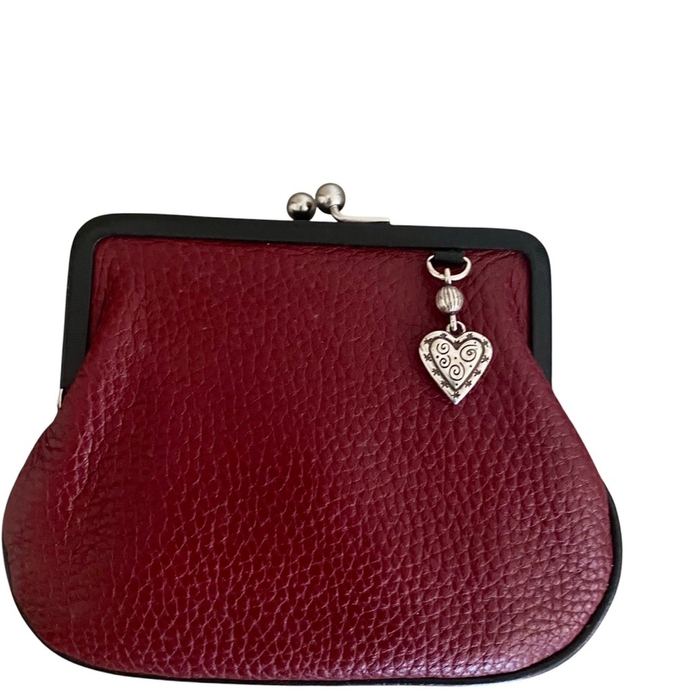 Crossbody Leather Burgundy Wallet/Purse